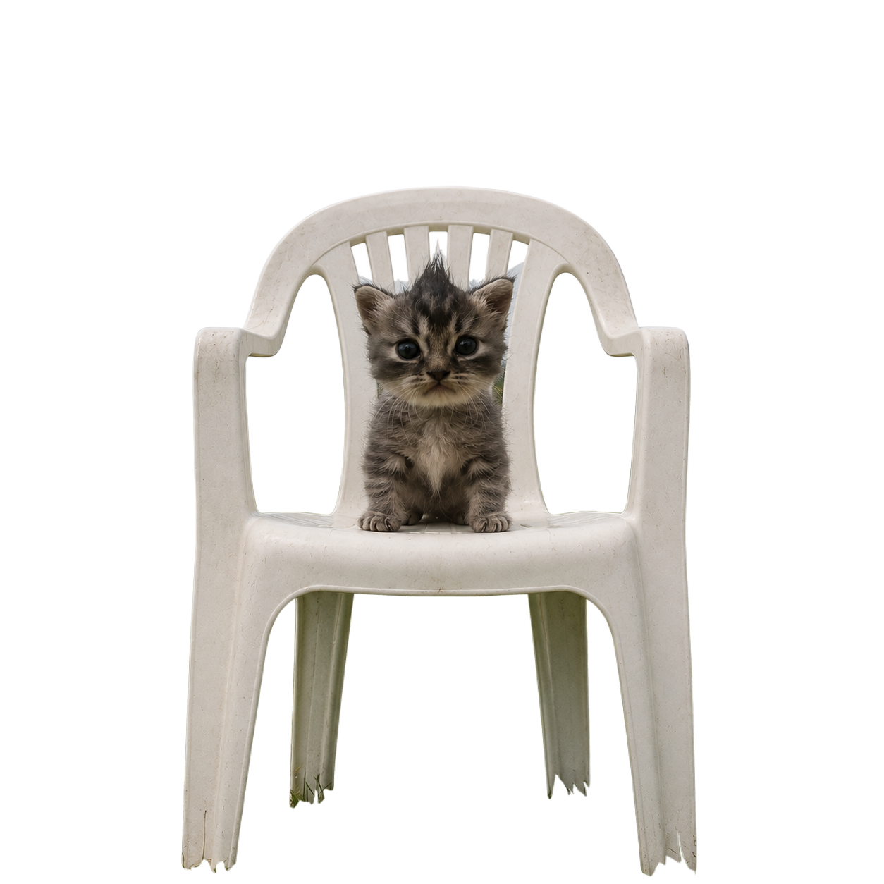 The white plastic monobloc chair